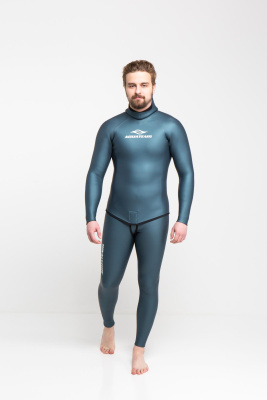 Гидрокостюм Фридайвинг мужской 3мм голый/ультраспан темно-синий